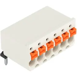 Socket header, 6 pole, pitch 3.5 mm, angled, light gray, 2091-1376
