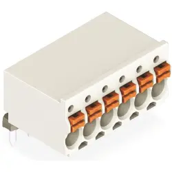 Socket header, 7 pole, pitch 3.5 mm, angled, light gray, 2091-1377