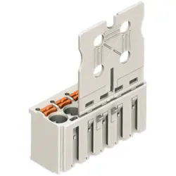 1-wire female connector, 6 pole, pitch 5 mm, straight, light gray, 2092-1106
