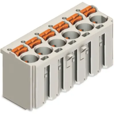 1-wire female connector, 6 pole, pitch 5 mm, straight, light gray, 2092-1126 - 1