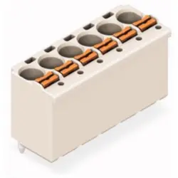 Socket header, 4 pole, pitch 5 mm, straight, light gray, 2092-1174
