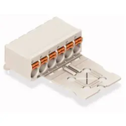 Socket header, 6 pole, pitch 5 mm, angled, light gray, 2092-1356