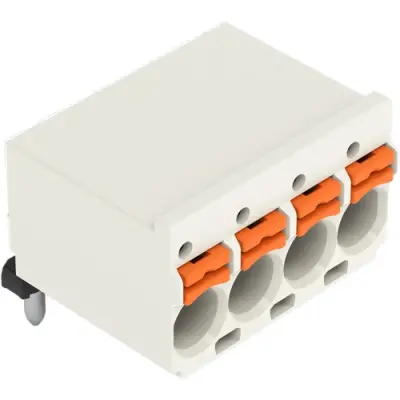 Socket header, 3 pole, pitch 5 mm, angled, light gray, 2092-1373 - 1