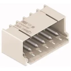 Pin header, 2 pole, pitch 5 mm, angled, light gray, 2092-1422