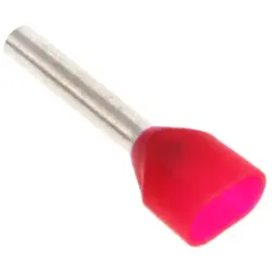 Insulated twin wire end ferrule, 1.0 mm², 12 mm long, red, 216-542