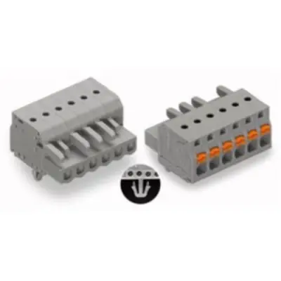 Socket header, 20 pole, pitch 5 mm, angled, gray, 2231-120/008-000 - 1