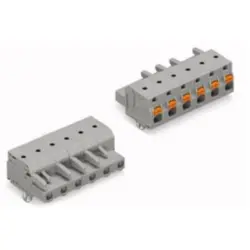 Socket header, 4 pole, pitch 7.5 mm, angled, gray, 2231-204/008-000