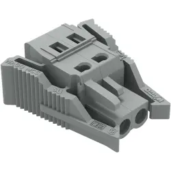 Socket header, 2 pole, pitch 5 mm, angled, gray, 231-102/037-000