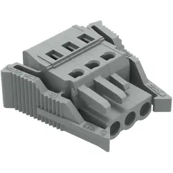Socket header, 3 pole, pitch 5 mm, angled, gray, 231-103/037-000