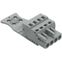 Socket header, 4 pole, pitch 5 mm, angled, gray, 231-104/026-000/033-000