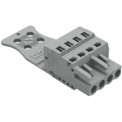 Socket header, 4 pole, pitch 5 mm, angled, gray, 231-104/026-000/033-000 - 1