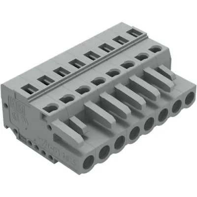 Socket header, 8 pole, pitch 5 mm, angled, gray, 231-108/102-000 - 1