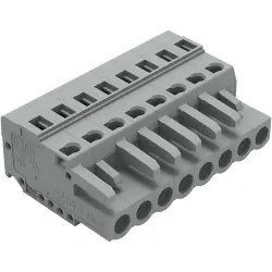 Socket header, 8 pole, pitch 5 mm, angled, gray, 231-108/102-000