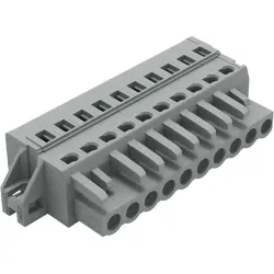 Socket header, 10 pole, pitch 5 mm, angled, gray, 231-110/031-000