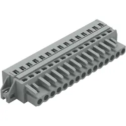 Socket header, 15 pole, pitch 5 mm, angled, gray, 231-115/027-000