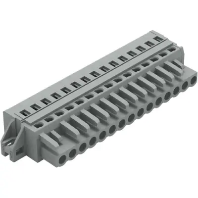 Socket header, 15 pole, pitch 5 mm, angled, gray, 231-115/027-000 - 1