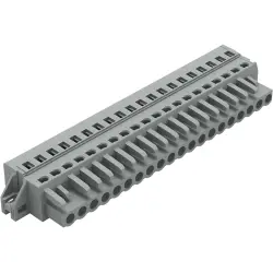 Socket header, 20 pole, pitch 5 mm, angled, gray, 231-120/031-000