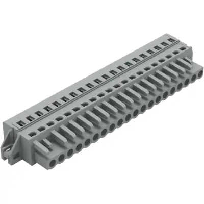 Socket header, 20 pole, pitch 5 mm, angled, gray, 231-120/031-000 - 1