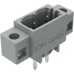 Pin header, 2 pole, pitch 5 mm, straight, gray, 231-132/040-000