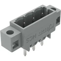 Pin header, 3 pole, pitch 5 mm, straight, gray, 231-133/040-000