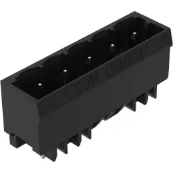 Pin header, 5 pole, pitch 5 mm, straight, black, 231-135/001-000/105-604