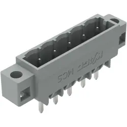 Pin header, 5 pole, pitch 5 mm, straight, gray, 231-135/040-000