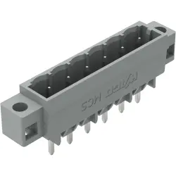 Pin header, 6 pole, pitch 5 mm, straight, gray, 231-136/040-000