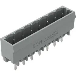 Pin header, 7 pole, pitch 5 mm, straight, gray, 231-137/001-000