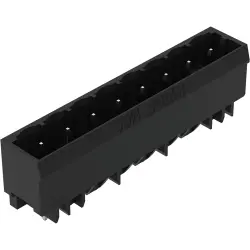 Pin header, 8 pole, pitch 5 mm, straight, black, 231-138/001-000/105-604