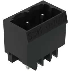 Pin header, 2 pole, pitch 5 mm, straight, black, 231-162/001-000/105-604