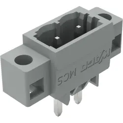 Pin header, 2 pole, pitch 5 mm, straight, gray, 231-162/040-000