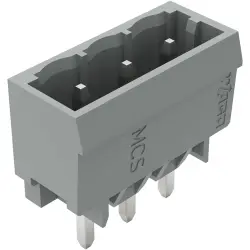 Pin header, 3 pole, pitch 5 mm, straight, gray, 231-163/001-000