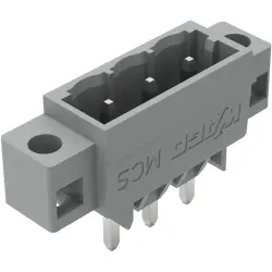 Pin header, 3 pole, pitch 5 mm, straight, gray, 231-163/040-000