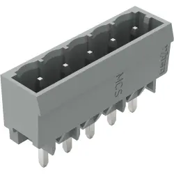 Pin header, 5 pole, pitch 5 mm, straight, gray, 231-165/001-000