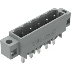 Pin header, 5 pole, pitch 5 mm, straight, gray, 231-165/040-000