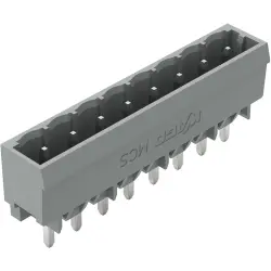 Pin header, 8 pole, pitch 5 mm, straight, gray, 231-168/001-000