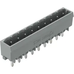 Pin header, 9 pole, pitch 5 mm, straight, gray, 231-169/001-000