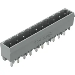 Pin header, 10 pole, pitch 5 mm, straight, gray, 231-170/001-000