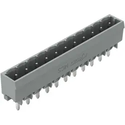 Pin header, 11 pole, pitch 5 mm, straight, gray, 231-171/001-000