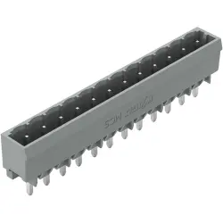 Pin header, 12 pole, pitch 5 mm, straight, gray, 231-172/001-000