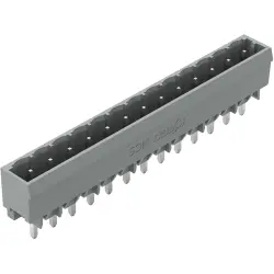 Pin header, 13 pole, pitch 5 mm, straight, gray, 231-173/001-000