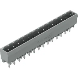 Pin header, 14 pole, pitch 5 mm, straight, gray, 231-174/001-000