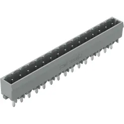 Pin header, 15 pole, pitch 5 mm, straight, gray, 231-175/001-000