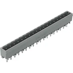 Pin header, 18 pole, pitch 5 mm, straight, gray, 231-178/001-000