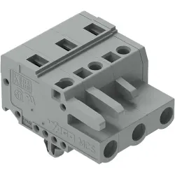 Socket header, 3 pole, pitch 7.5 mm, angled, gray, 231-203/008-000