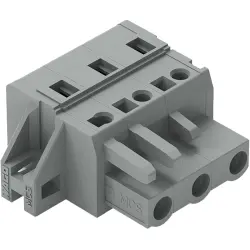 Socket header, 3 pole, pitch 7.5 mm, angled, gray, 231-203/031-000