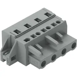 Socket header, 4 pole, pitch 7.5 mm, angled, gray, 231-204/031-000