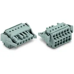Socket header, 3 pole, pitch 5 mm, angled, gray, 231-2103/037-000