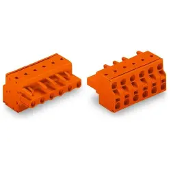 Socket header, 9 pole, pitch 7.62 mm, angled, orange, 231-2709/026-000