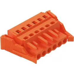 Socket header, 6 pole, pitch 5.08 mm, angled, orange, 231-306/037-000